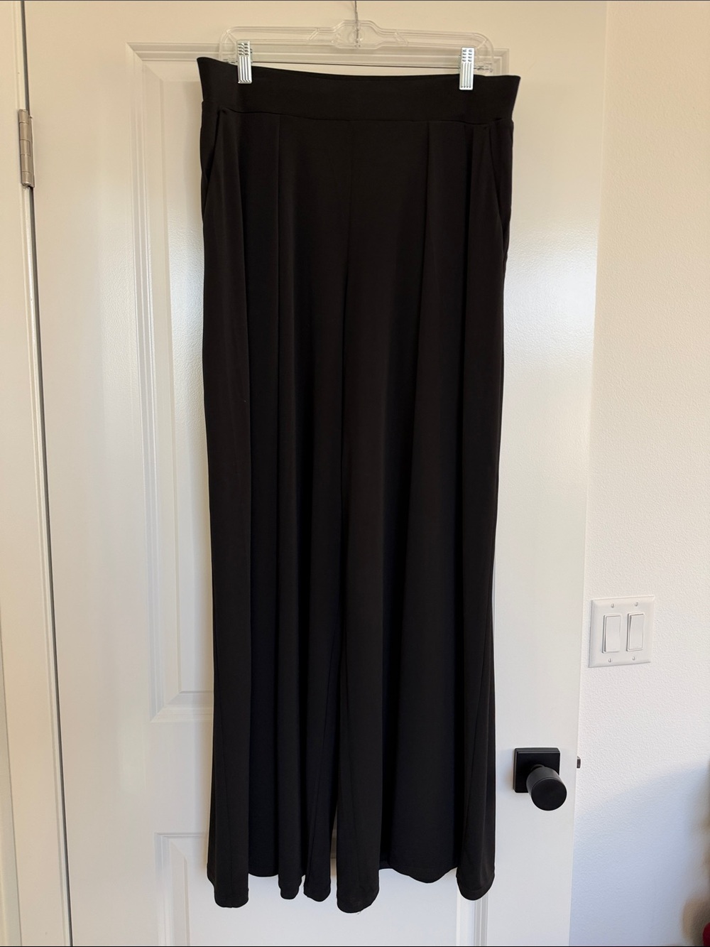 Express Black Wide-Leg Pull-On Pants
